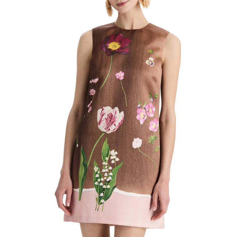 Sleeveless Mixed Botanical Shift Dress image number null
