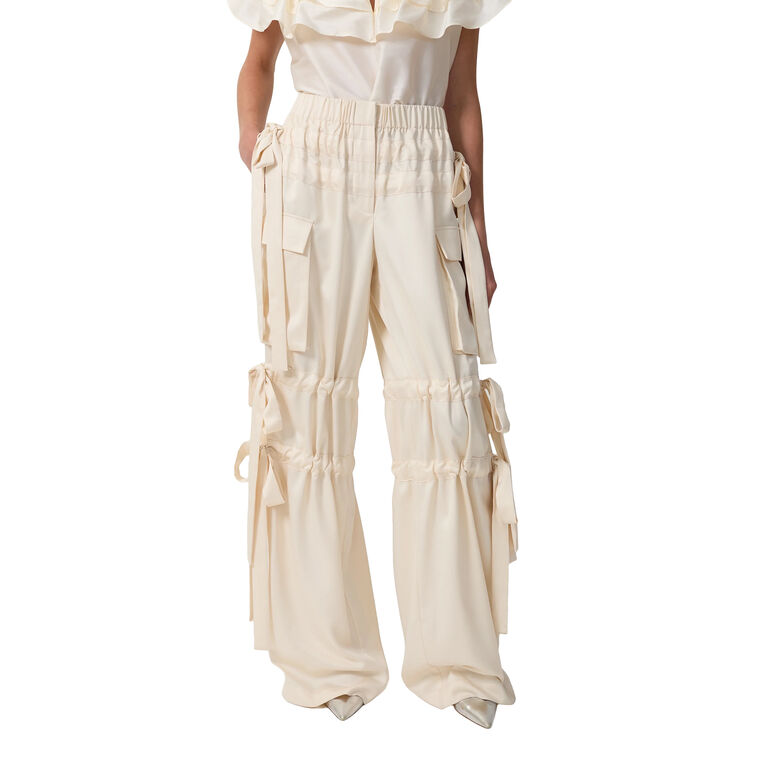 Odin Satin Bow Detail Parachute Trouser image number null