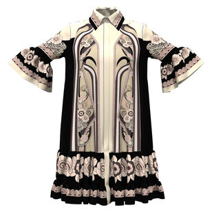 Choux Printed Cotton Poplin Shirt Dress