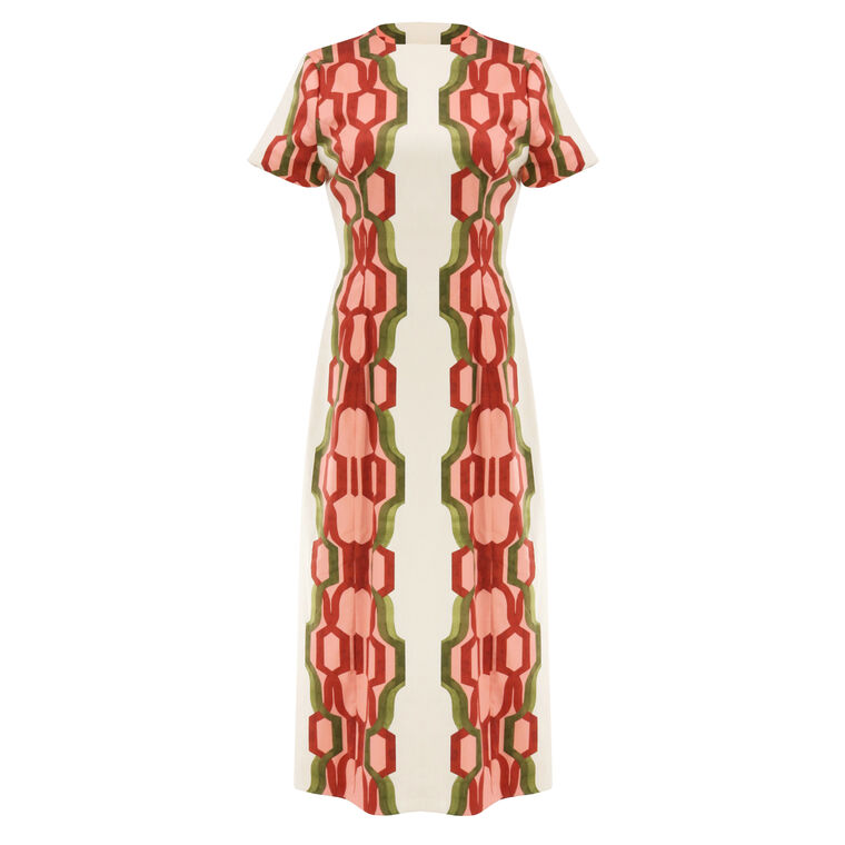 Hampton Reversible Short Sleeve Midi Dress image number null