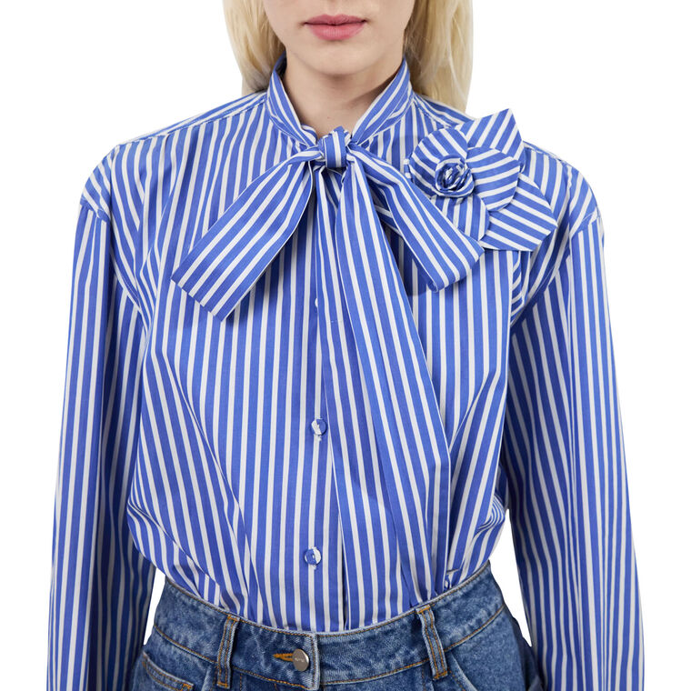 Flor Tied Long Sleeve Poplin Shirt image number null