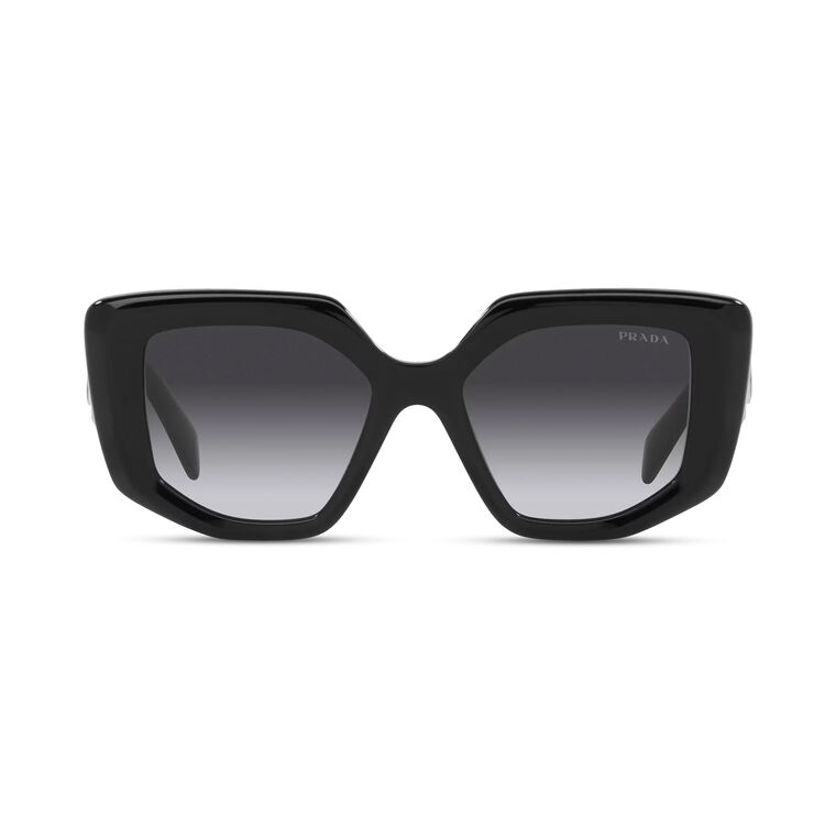 Angular Frame Sunglasses With Plaque Logo image number null