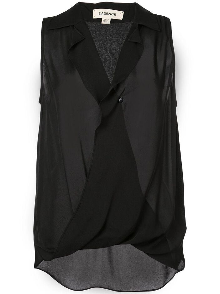 Freja Sleeveless Drape Blouse image number null