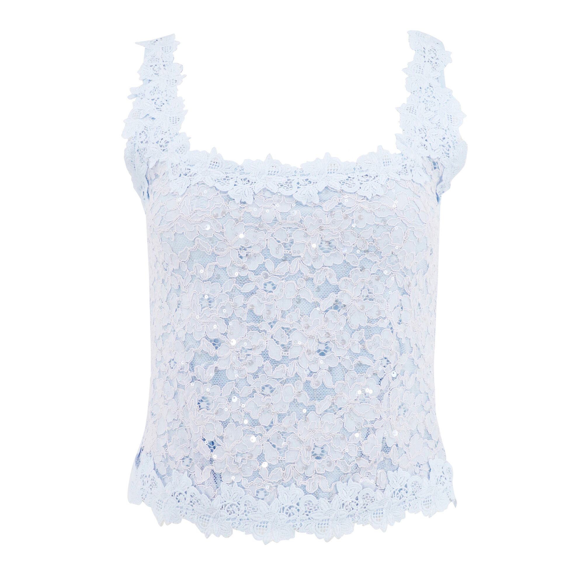 Generation Love Bronwyn Sequin Corded Lace Sleeveless Crop Top