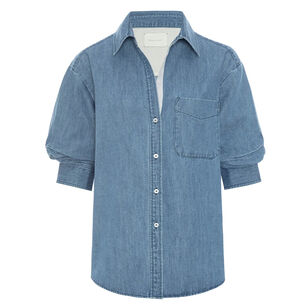 Pia Scrunched Sleeve Denim Shirt