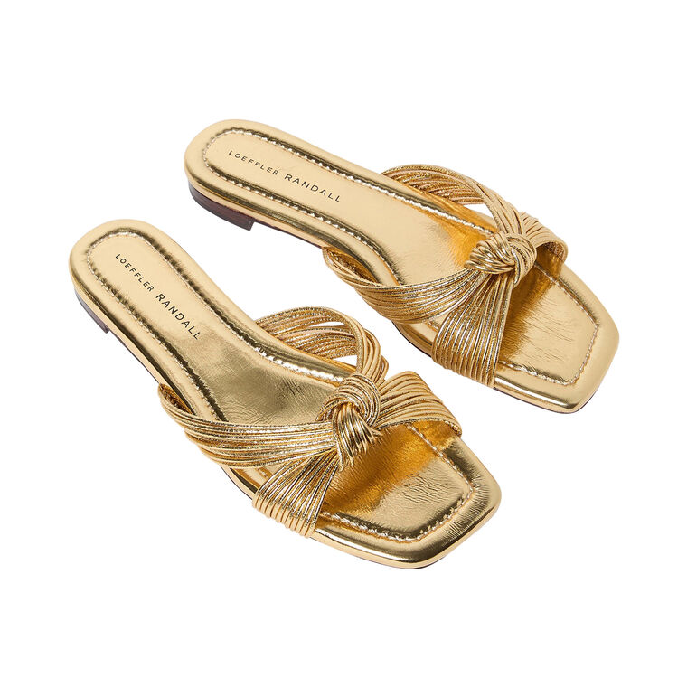 Flossie Metallic Leather Flat Sandal image number null