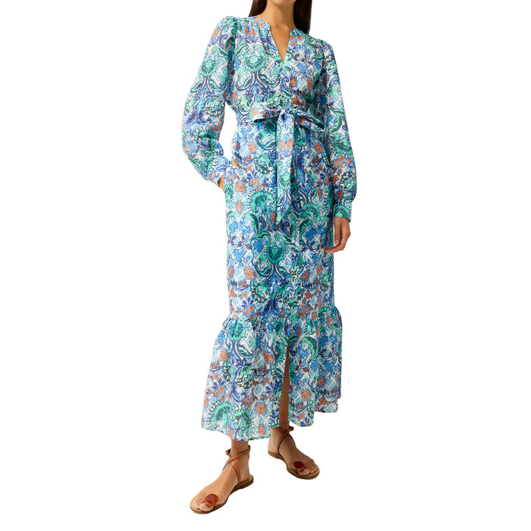 Hannon Long Sleeve Belted Maxi Dress image number null