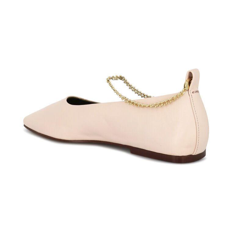 Augusta Ankle-Chain Leather Ballerina Flat image number null
