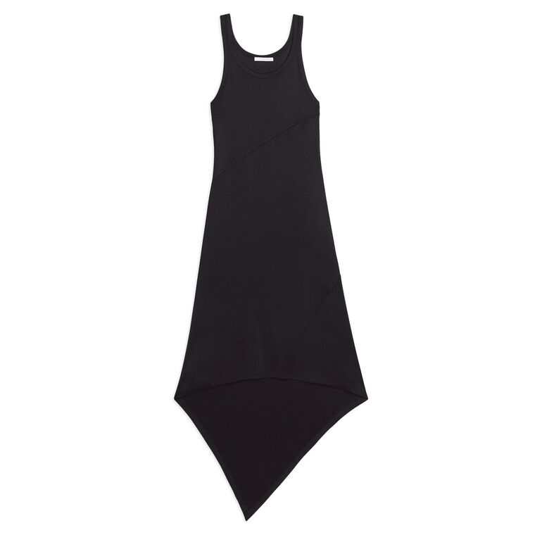 Jersey Scarf Hem Fluid Tank Dress image number null