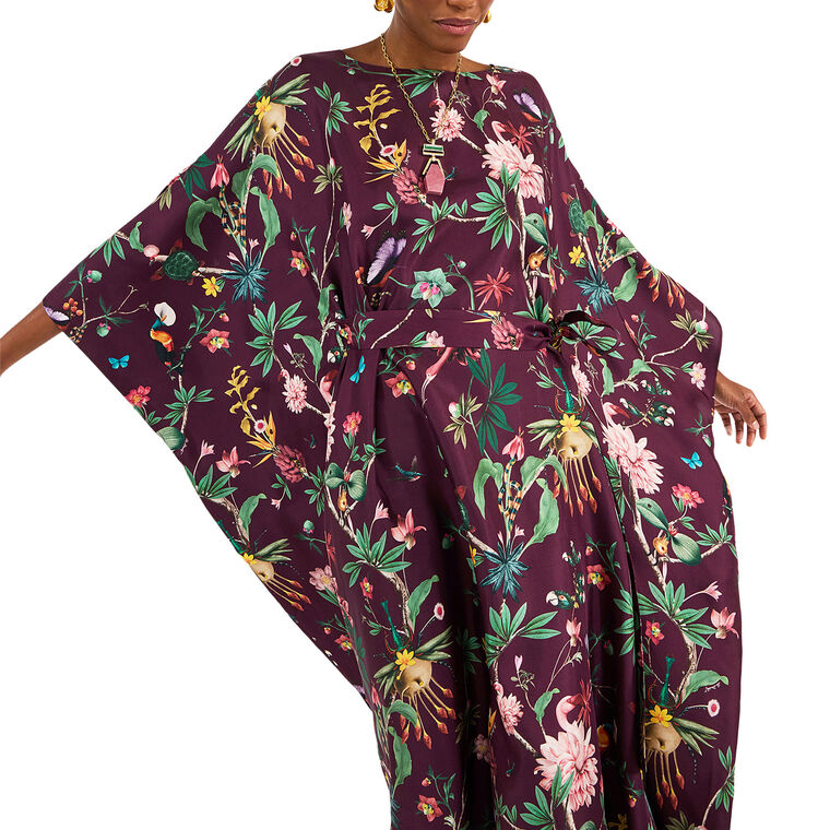 Square Maxi-Length Silk Kaftan image number null