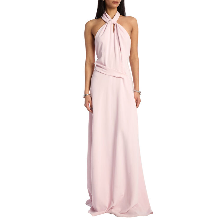 Crepe Kate Draped Halter Dress image number null