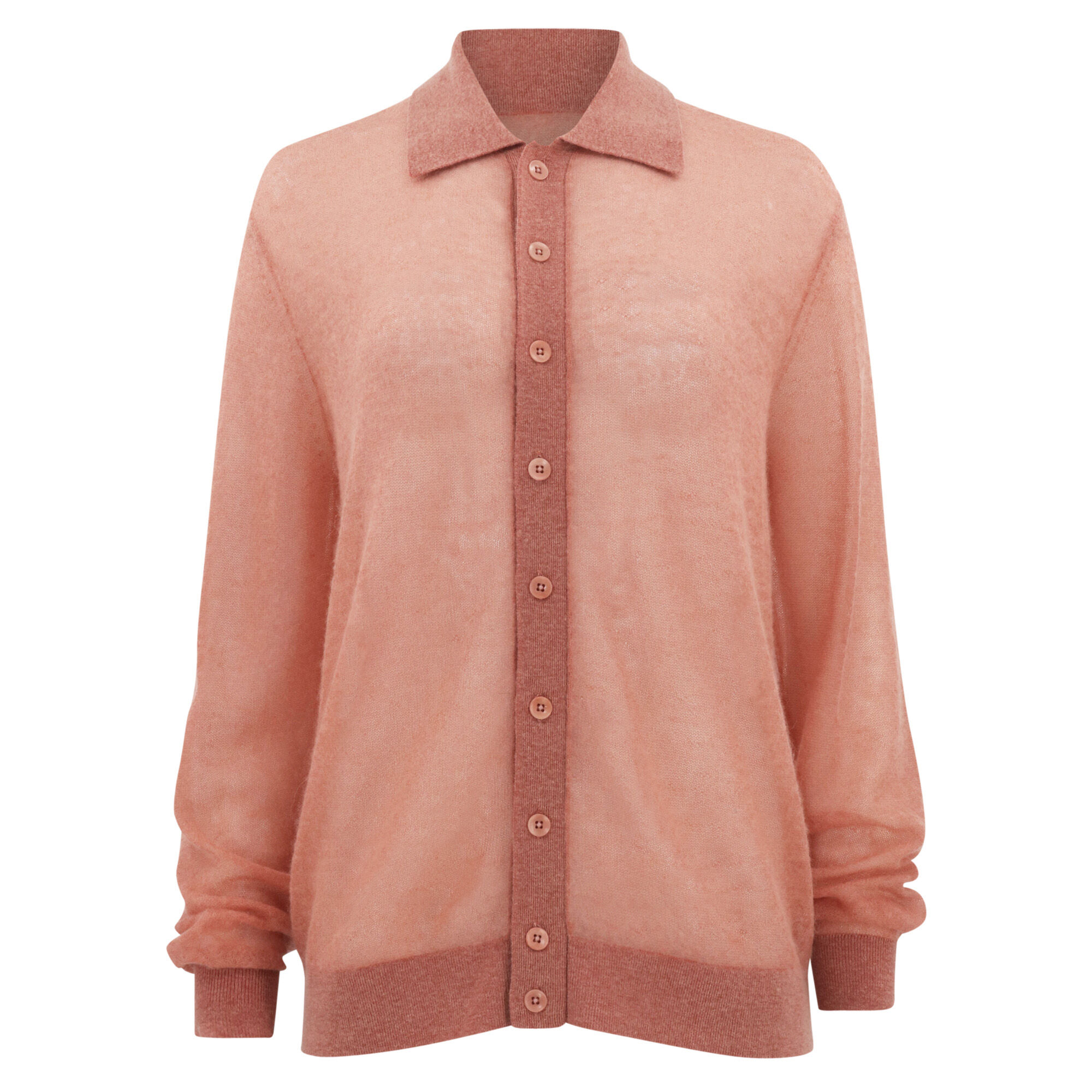 人気便利グッズ Sheer Sweater Cardigan Button Polo トップス