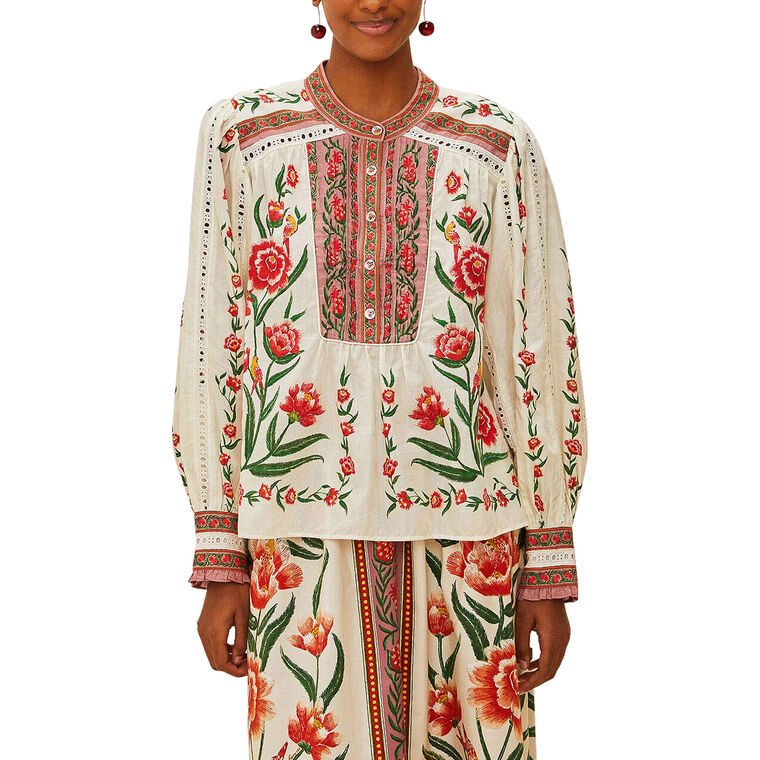 Ainika Delicate Floral Embroidered Blouse image number null