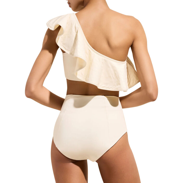 Doris Ruffled One-Shoulder Swim Top image number null
