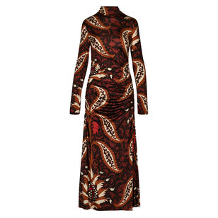 Start Point Long Sleeve High-Neck Ankle-Length Dress