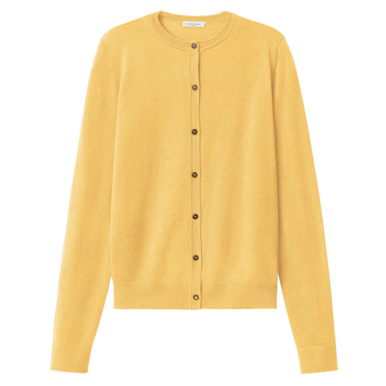 Long Sleeve Crewneck Button Front Cardigan image number null