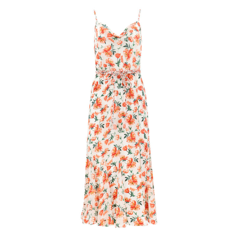 Lissa Floral Cowl Neck Midi Dress image number null