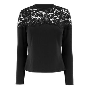 Ona Lace Combo Long Sleeve Top
