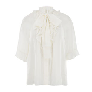 Monaco Ruffle Tie-Neck Blouse