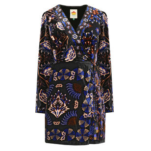 Arabesque Mix Scarves Wrap Mini Dress