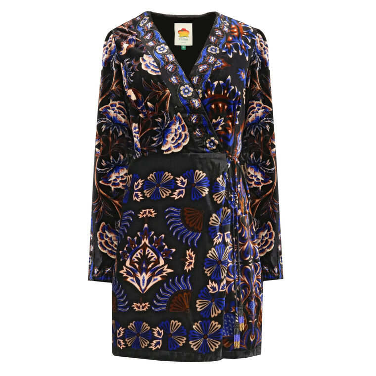 Arabesque Mix Scarves Wrap Mini Dress image number null