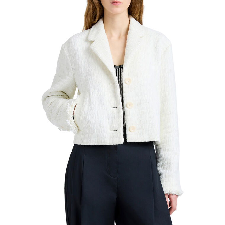 Nima Cropped Jacket In Basket Weave image number null
