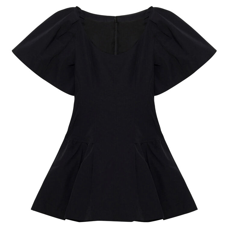 Hattie Short Sleeve Cotton Faille Mini Dress image number null