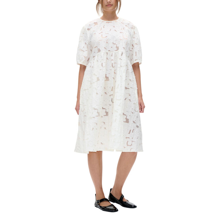 Agdel Floral Lace Short Sleeve Midi Dress image number null