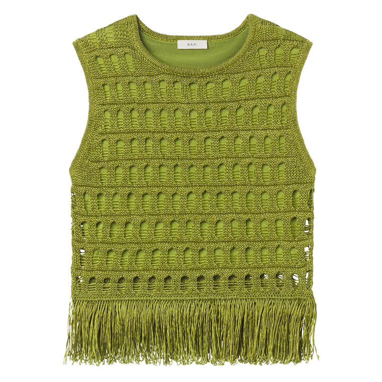 Esme Sleeveless Crochet Fringe Top image number null