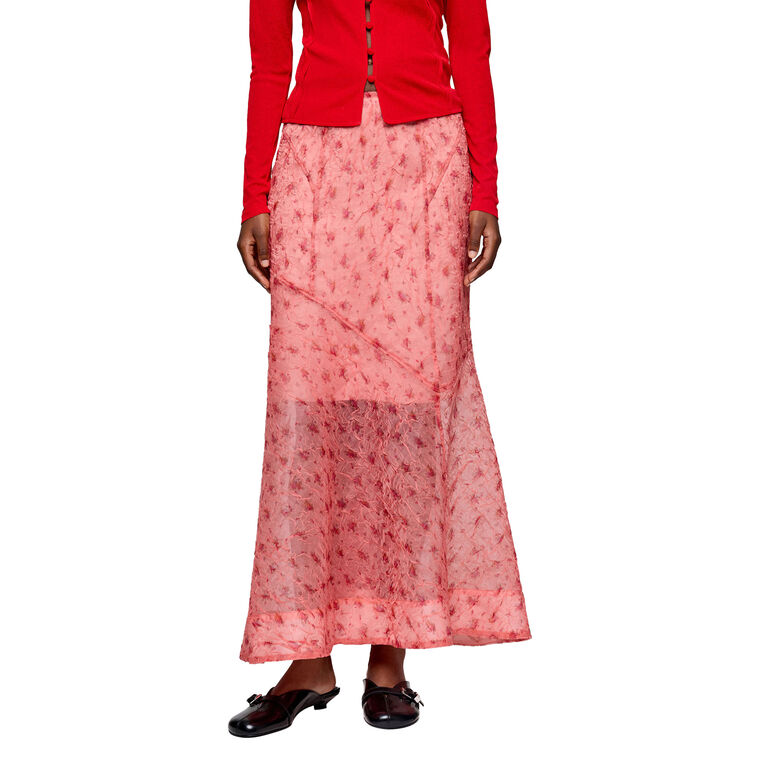 Shibori Organza Fluid Maxi Skirt image number null