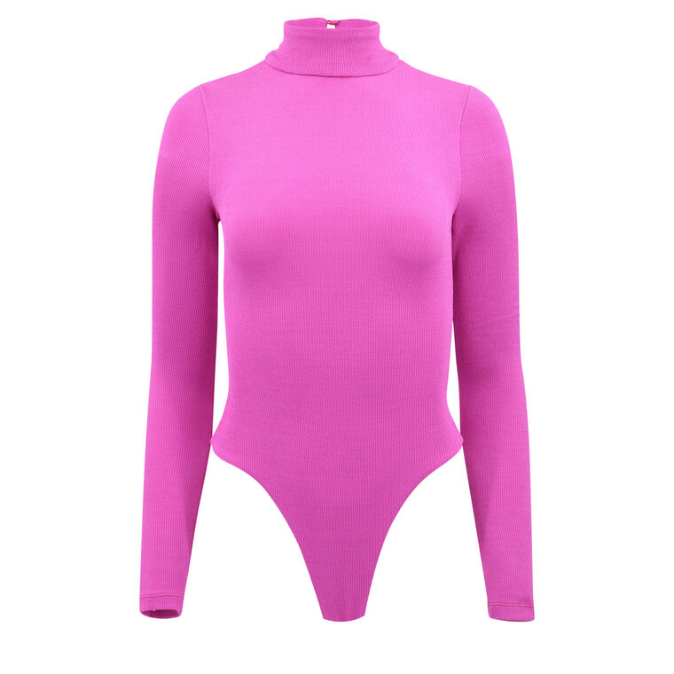 Knit Mock Neck Bodysuit image number null