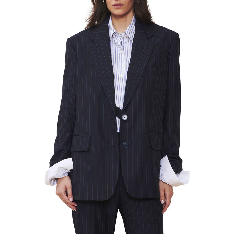 The Diana Pinstriped Blazer image number null