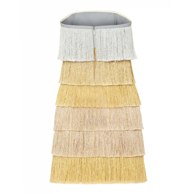 Nuoir Metallic Fringe Mini Dress image number null