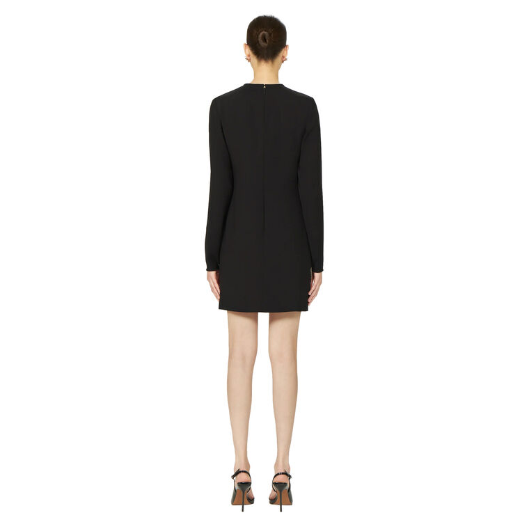 Zani Long Sleeve Crepe Shift Mini Dress image number null