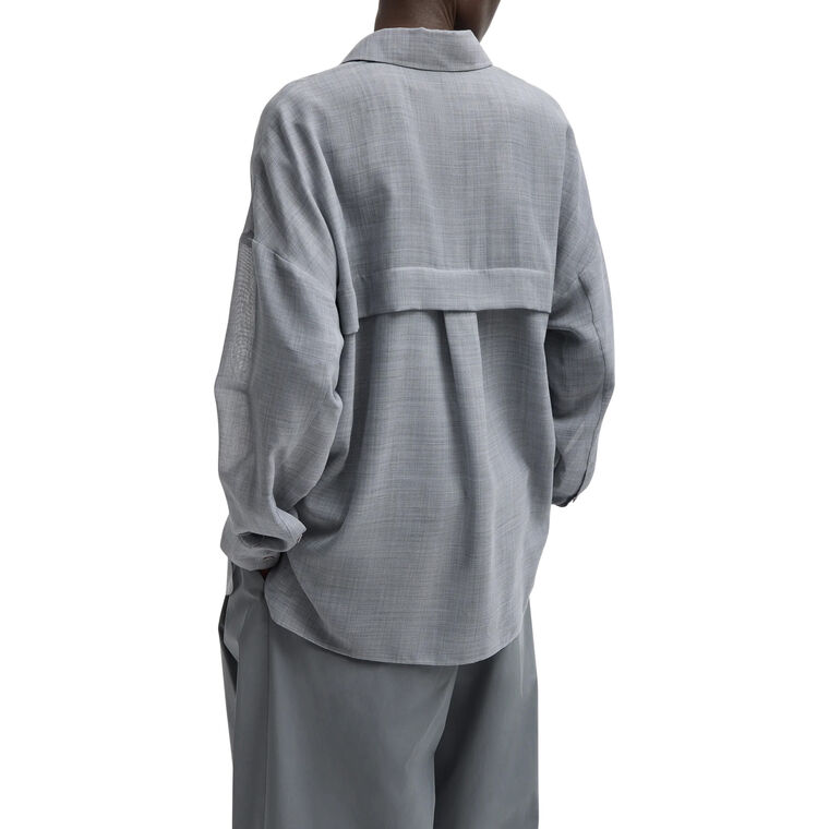 Sheer Wool Gauze Oversized Shirt image number null