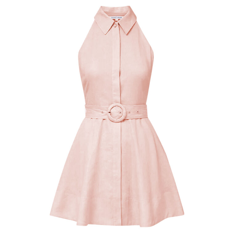 Beau Sleeveless Belted Linen Mini Dress image number null