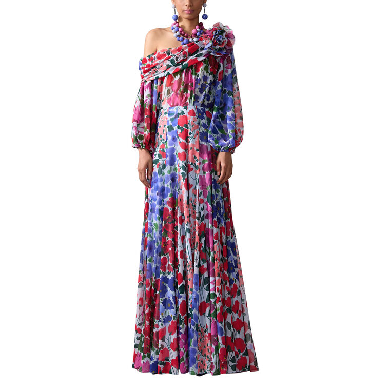 Jardin-Print One-Shoulder Top image number null