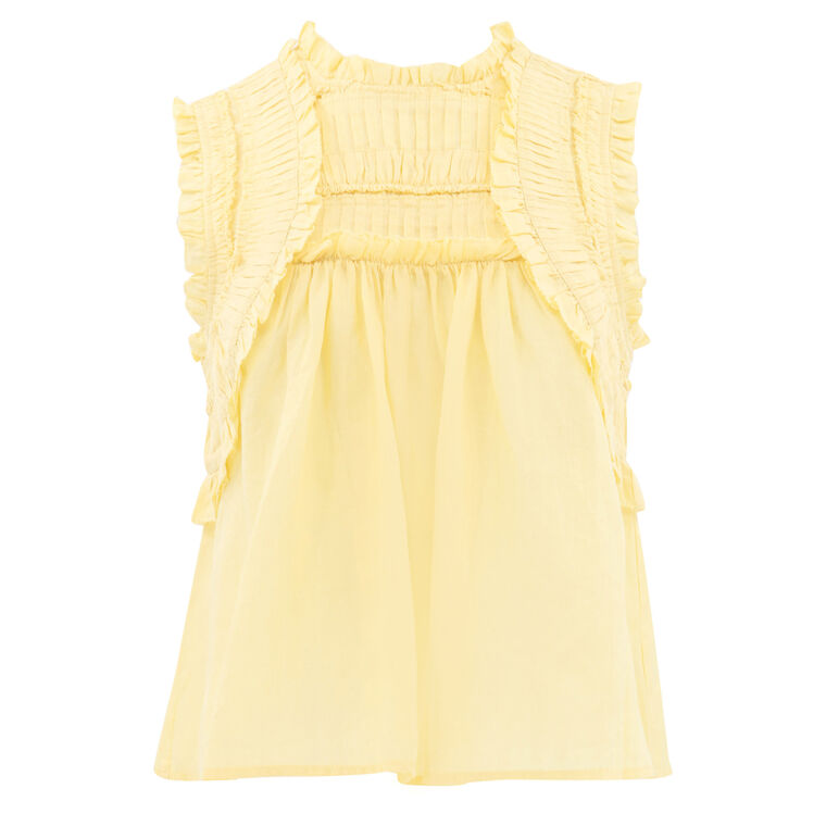 Cole Ramie Smocked Sleeveless Blouse image number null