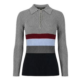 Faye Long Sleeve Half Zip Polo