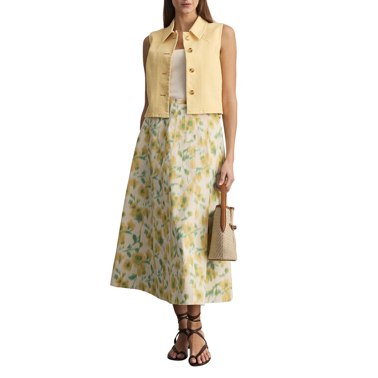 Parton Sleeveless Collared Denim Top image number null