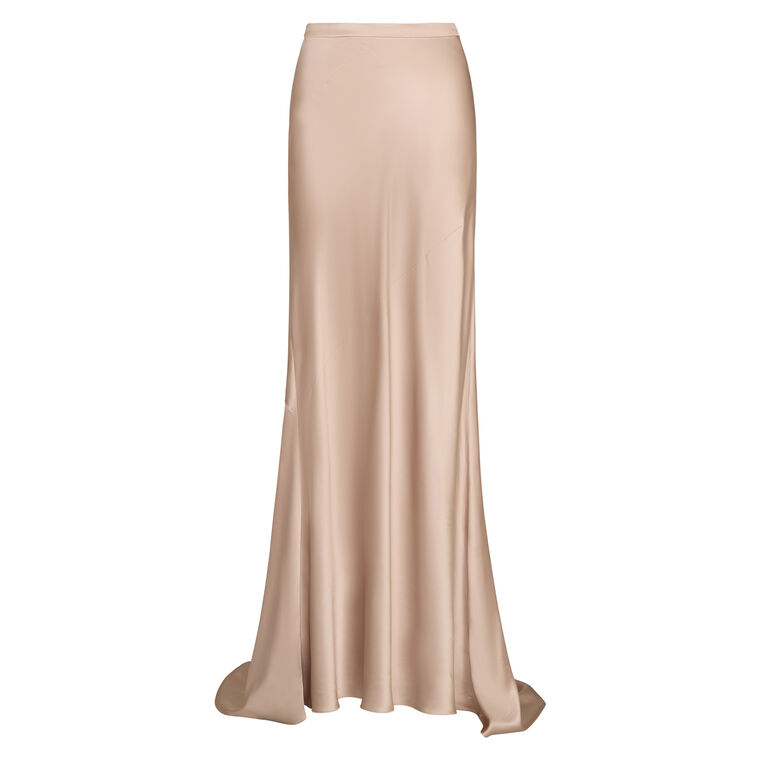 My Endless Love Shiny Satin Maxi Skirt image number null