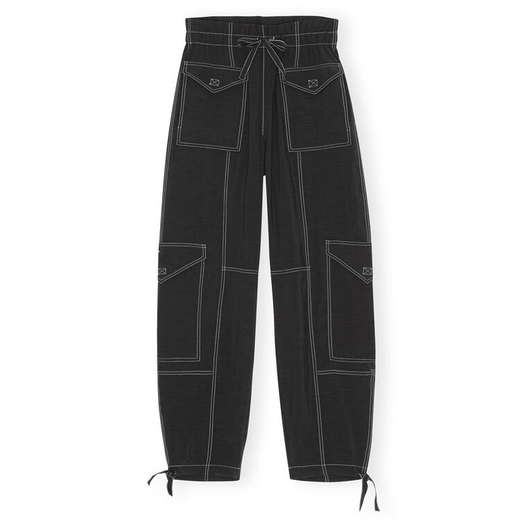 Slub High Waist Pocket Pant