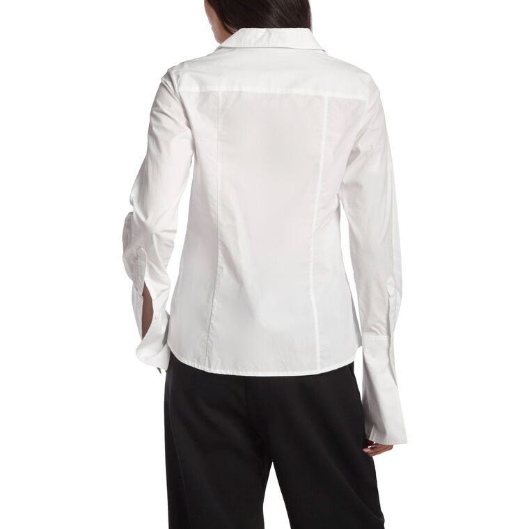 Long Sleeve Illusion Print Corset Button Down image number null