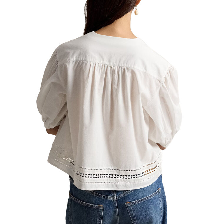 Lace-Trim Cotton Shirt image number null