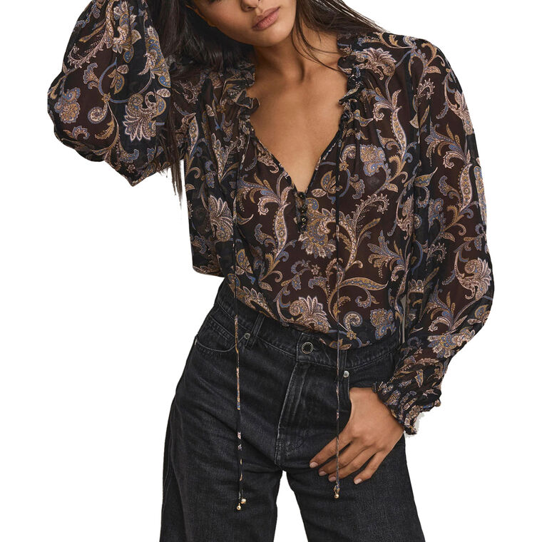 Hickory Long Sleeve Paisley Blouse image number null