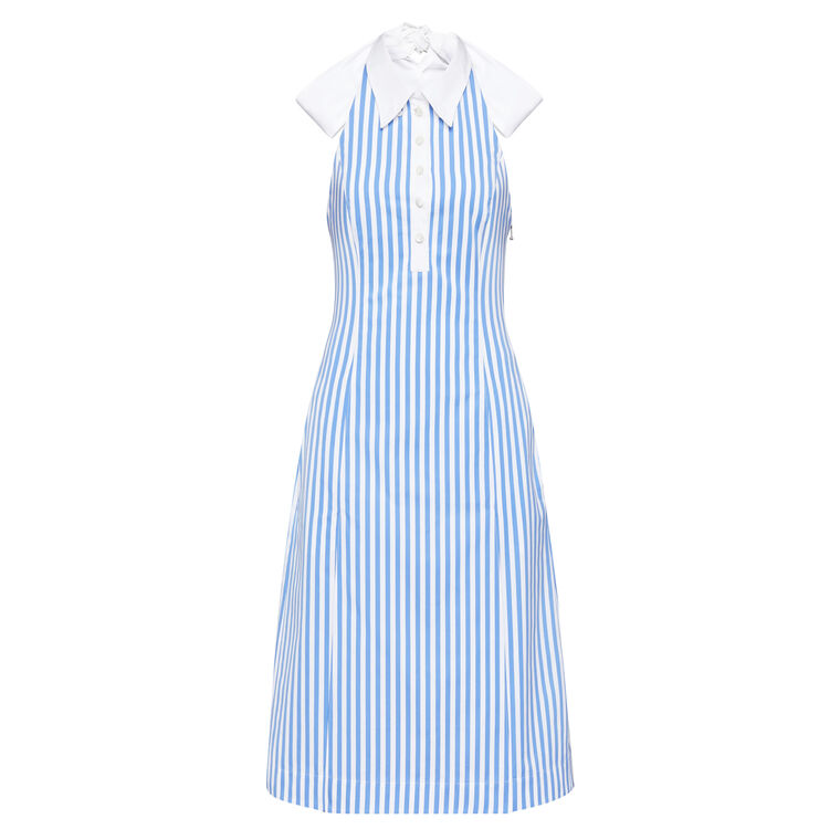Awning Striped Poplin Polo Halter Dress image number null