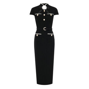 Wool Crepe Midi Dress