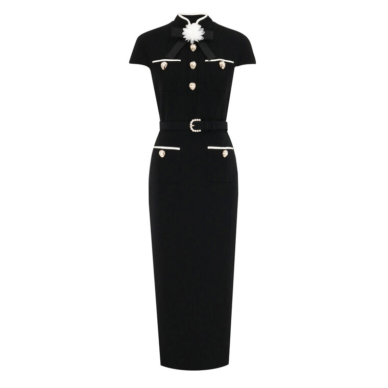 Wool Crepe Midi Dress image number null