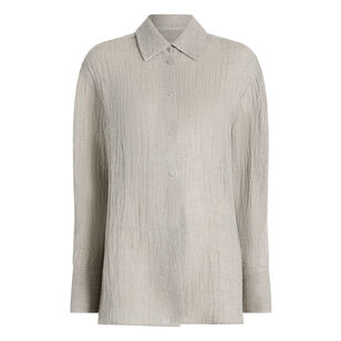 Mollie Long Sleeve Oversized Button Down Top