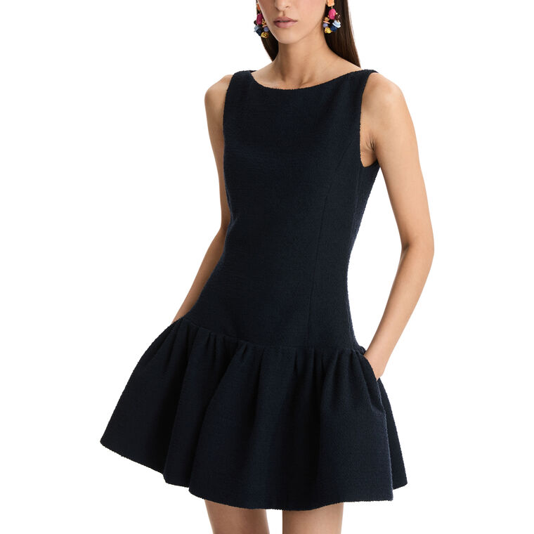 Bubble Hem Tweed Mini Dress image number null